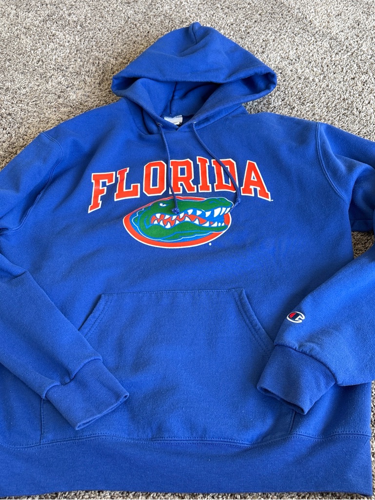 Champion Blue Florida Gators Pullover Hoodie With Gator Logo